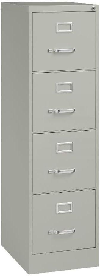 Pemberly Row 4 Drawers 52" Vertical Black Metal Filing Cabinet Lockable Pre-Assembled Stationary Letter Size for Home, Office