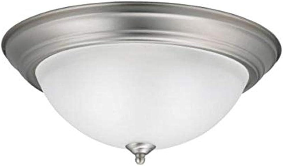 Transitional 3-Light 15.25" Bowl Flush Mount in Brushed Nickel