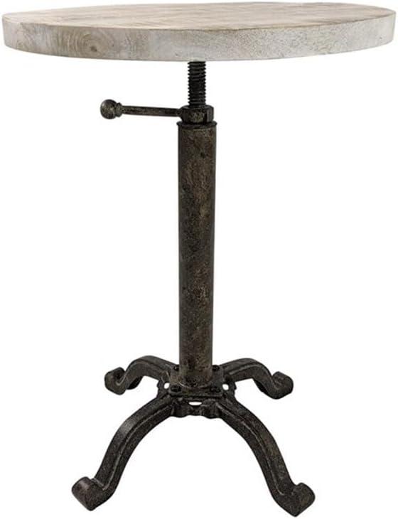 Carolina Living Colton Adjustable Vintage Table Natural Driftwood/Aged Iron: Mango Wood, Iron Frame, 30 Day Warranty