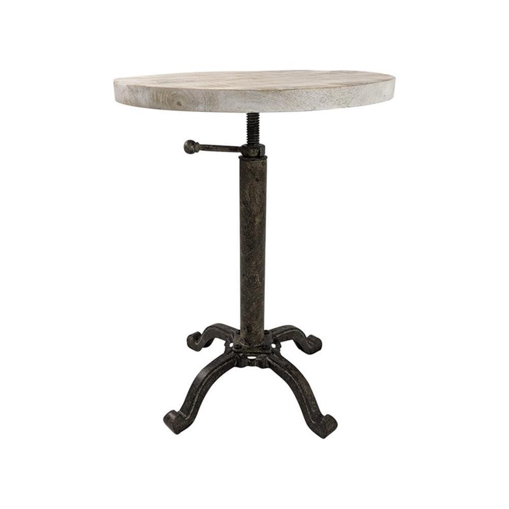 Carolina Living Colton Adjustable Vintage Table Natural Driftwood/Aged Iron: Mango Wood, Iron Frame, 30 Day Warranty
