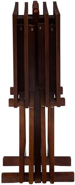 Pemberly Row Transitional Solid Wood Five Piece Tray Table Set in Hazelnut Brown