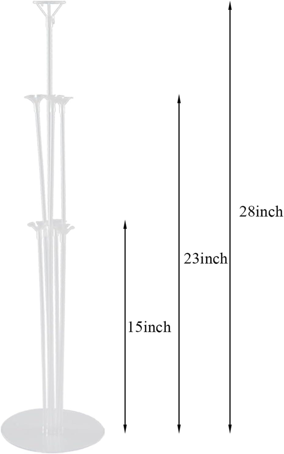 8 Sets 28 Inch Balloon Stand Kits, Balloon Sticks with Base For Table Floor Graduation Baby Shower Happy Birthday Engagement Fiesta Party Decorations Class