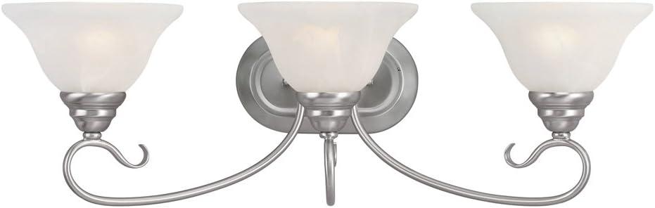 Coronado Brushed Nickel 3-Light Vanity with White Alabaster Glass