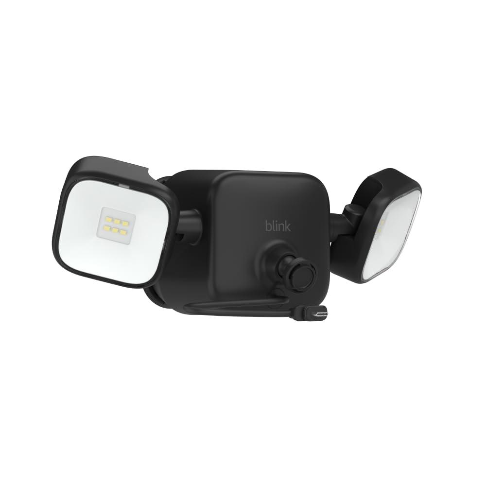 Black Outdoor Battery-Powered LED Floodlight Mount