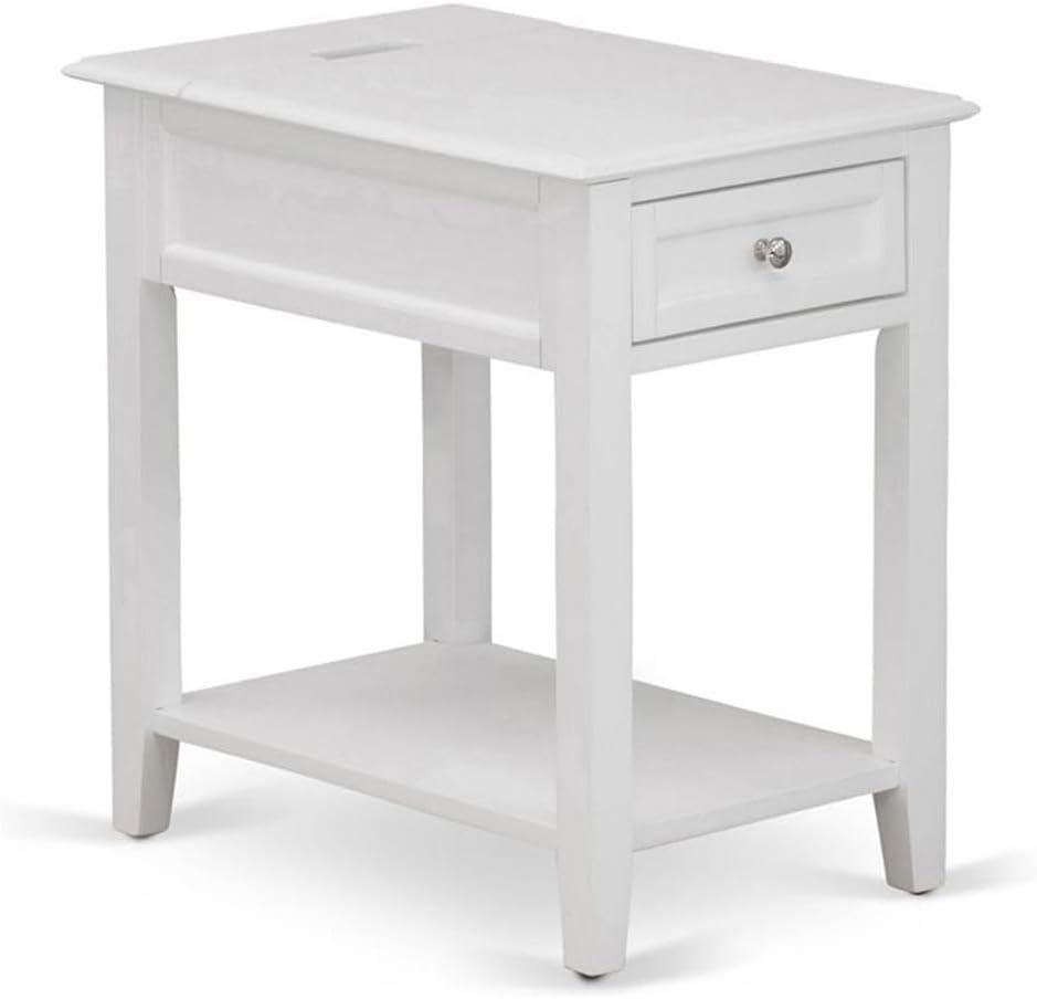 Denison Modern Wood Night Stand with 1 Mid Century Modern Drawers - White