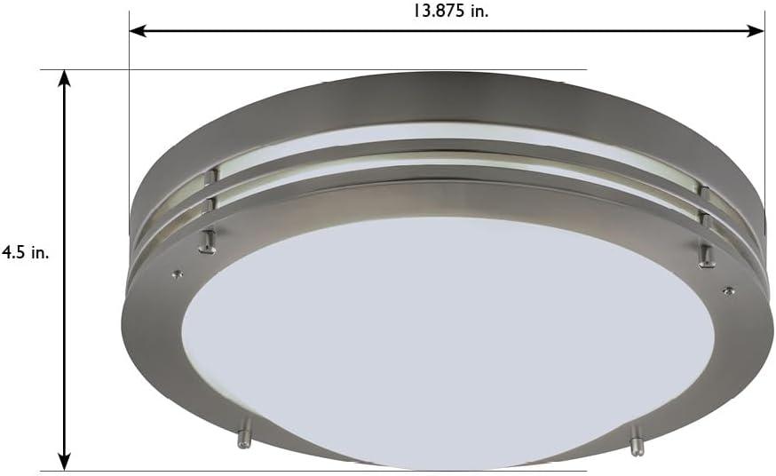 Design House 503284 Traditional 2-Light Indoor 14 Inch Ceiling Mount Dimmable Alabaster Glass for Bedroom Hallway Kitchen Dining Room, Satin Nickel