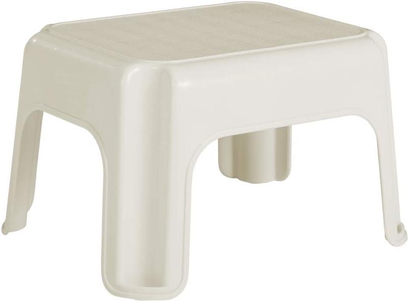 Rubbermaid 1 Step Lightweight Slip Resistant Roughneck Tough Step Stool, Ivory