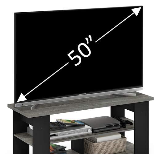 Furinno 15118 JAYA TV Stand Up To 50-Inch, French Oak Grey/Black