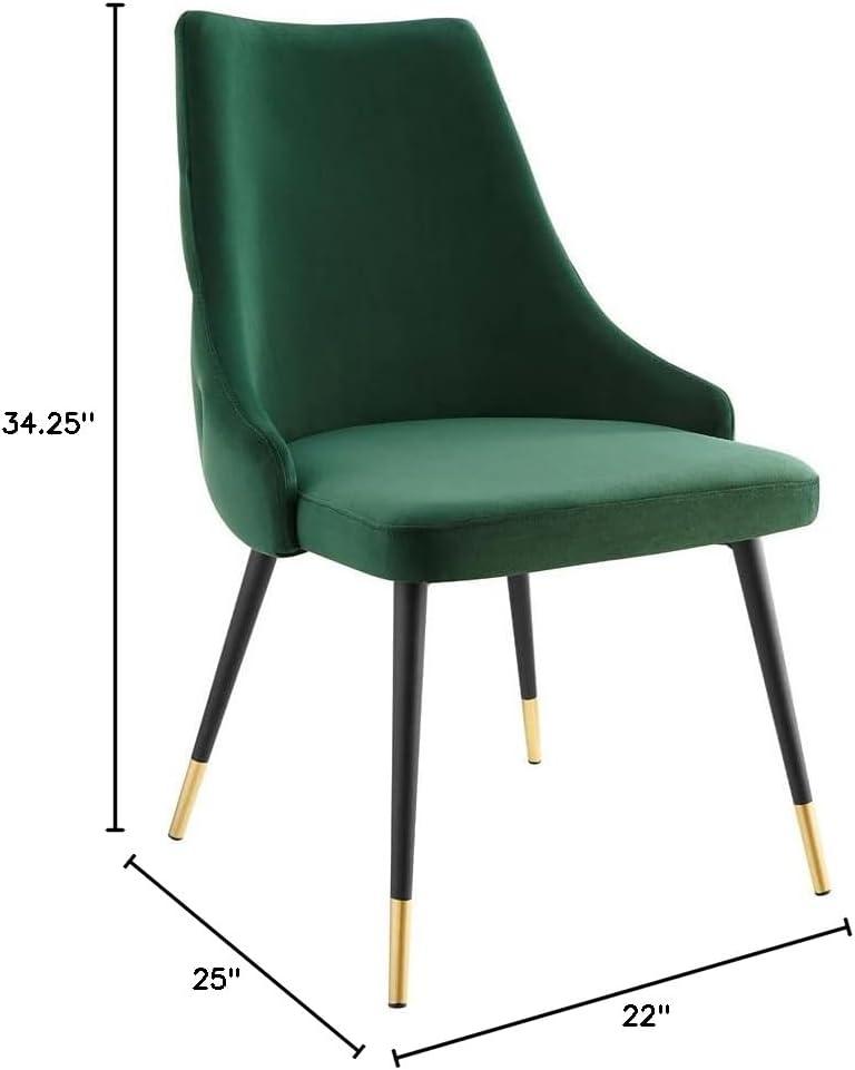 Modway Adorn 17.5" Tufted Performance Velvet Dining Side Chair in Green