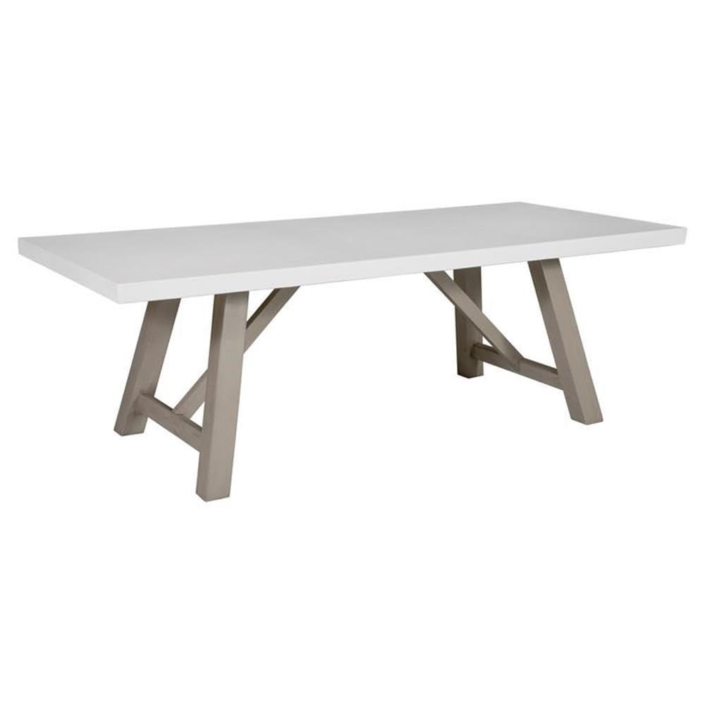 Unique Furniture Mills Rectangular Dining Table Concrete Top in Gray