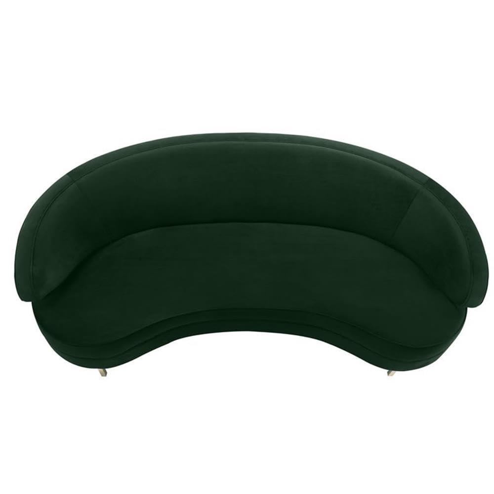 Elegant Baila Green Velvet 89" Sofa with Gold Stainless Steel Legs