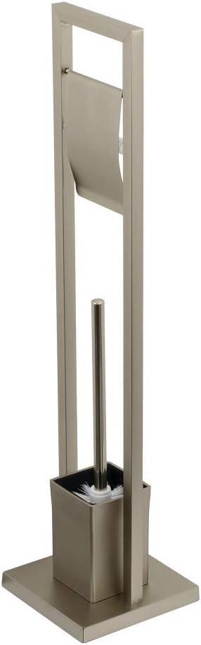 Kingston Brass SCC8348 Modern Pedestal Toilet Paper Holder with Toilet Brush Holder - Brushed Nickel