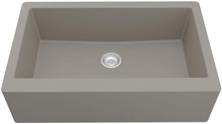 Karran Farmhouse/Apron-Front Quartz Composite 34'' X 21-1/4'' Single Bowl Kitchen Sink