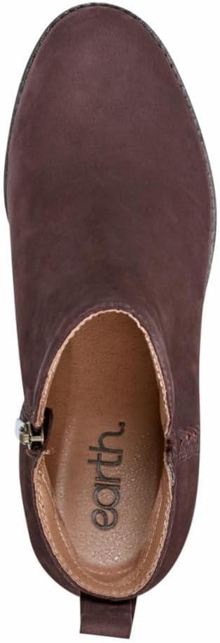 Earth Footwear, Marisole Block Heel Slip-on Casual Booties, Dark Red 600, 7.5 M