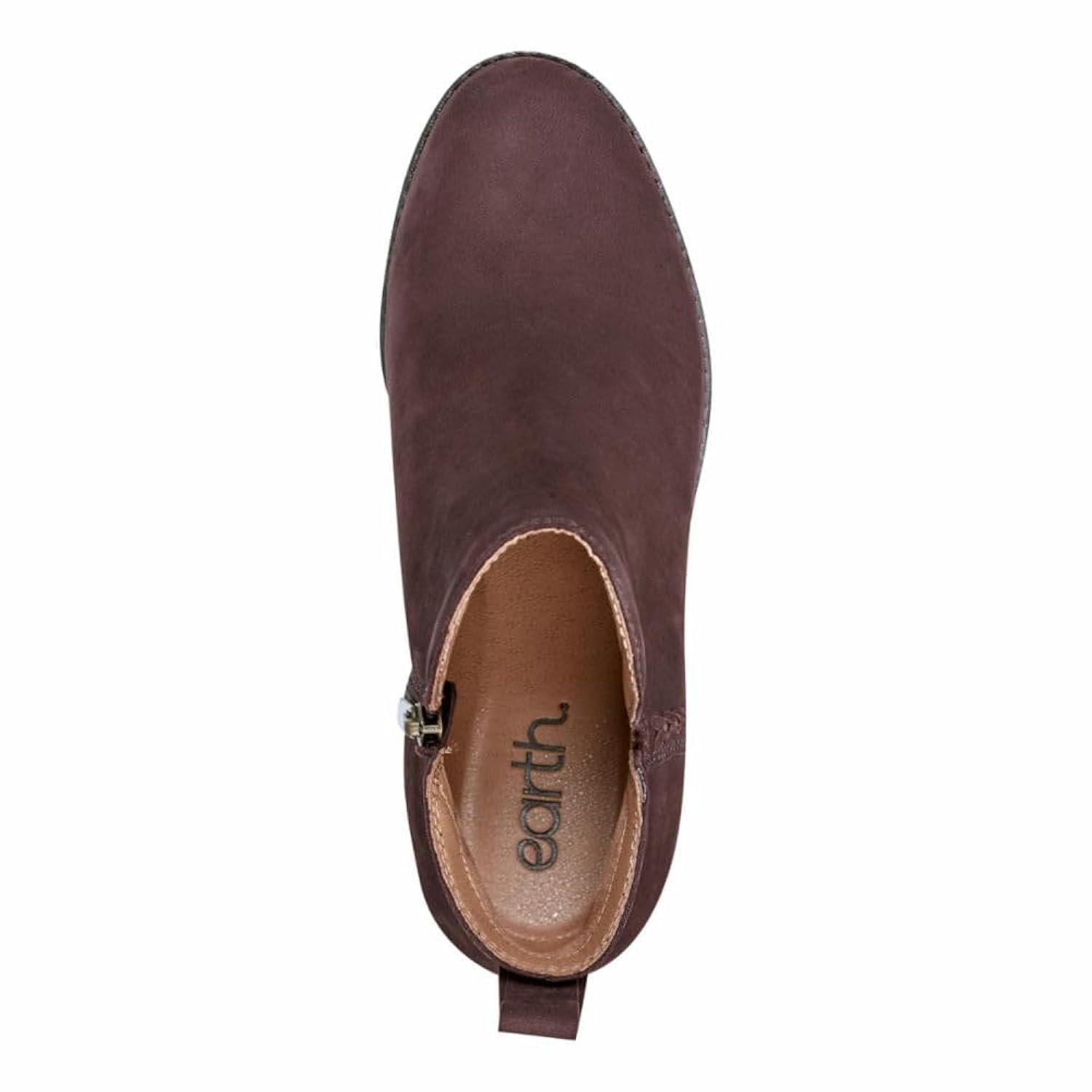 Earth Footwear, Marisole Block Heel Slip-on Casual Booties, Dark Red 600, 7.5 M