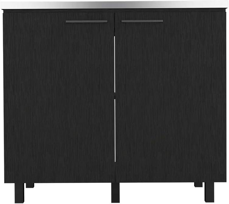 TUHOME Napoles 2 Utility Sink with Cabinet  Engineered Wood Cabinets in  Black