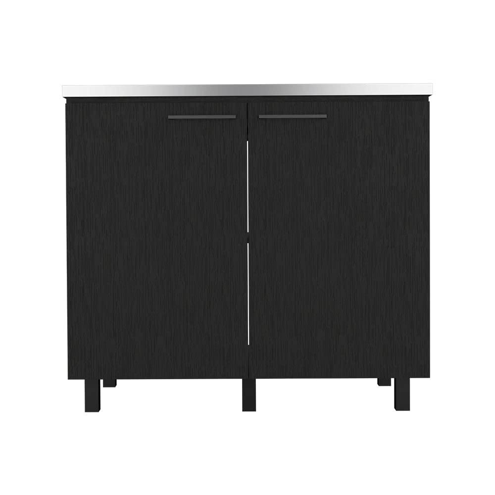 TUHOME Napoles 2 Utility Sink with Cabinet  Engineered Wood Cabinets in  Black