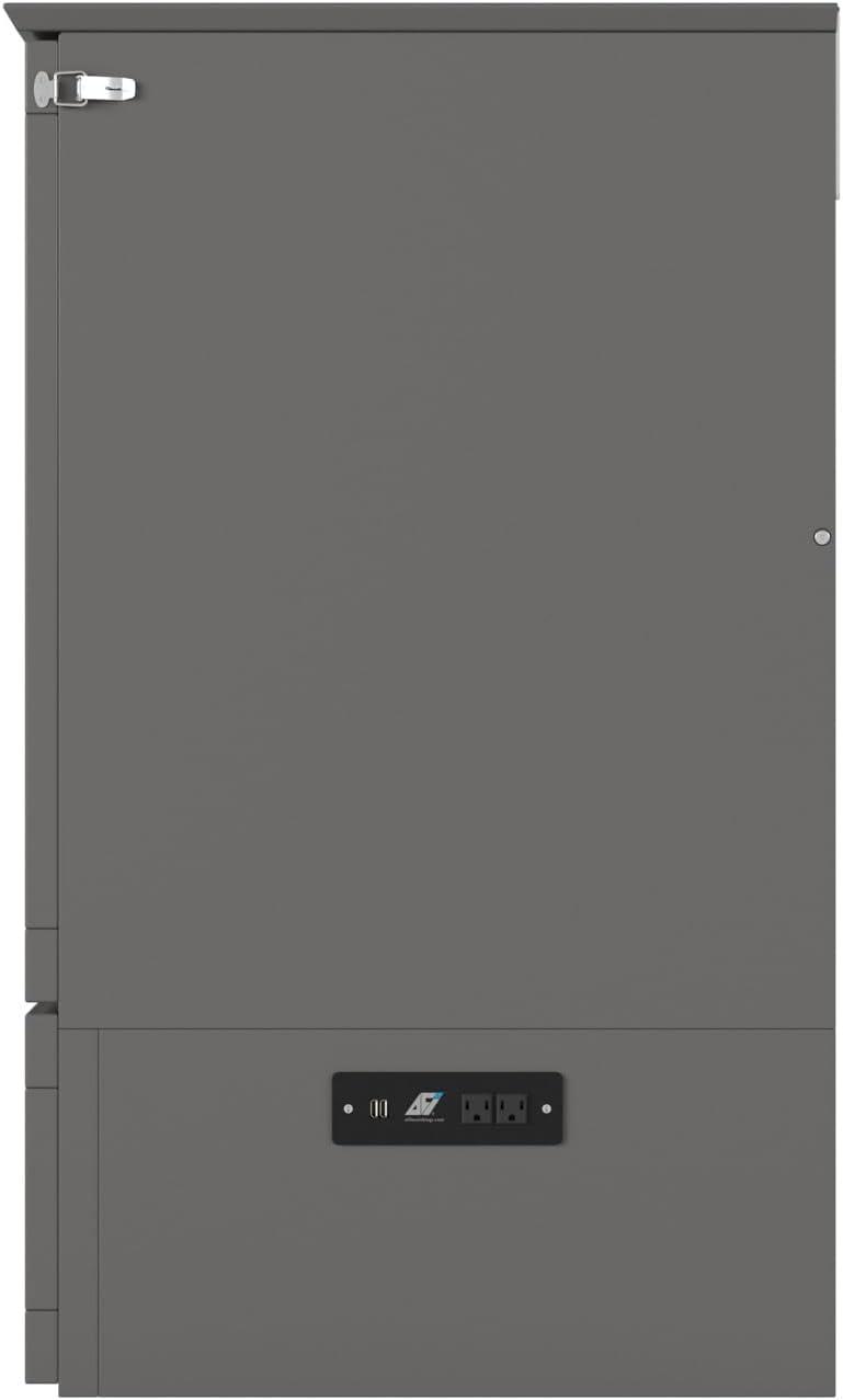 Southampton Murphy Bed Chest Queen Grey with Charging Station