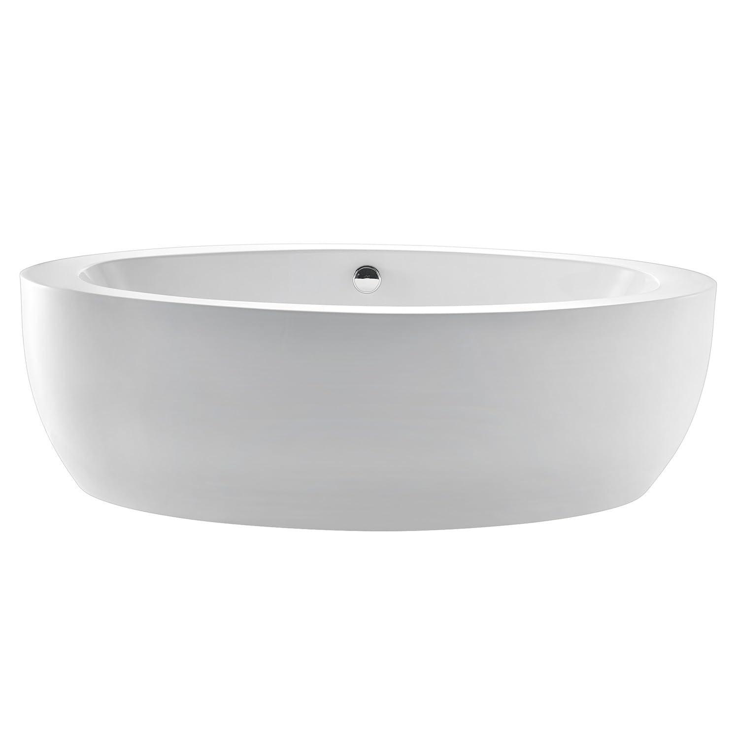 Kingston Brass Aqua Eden 72-Inch Acrylic Oval Double Ended Freestanding Tub with Drain