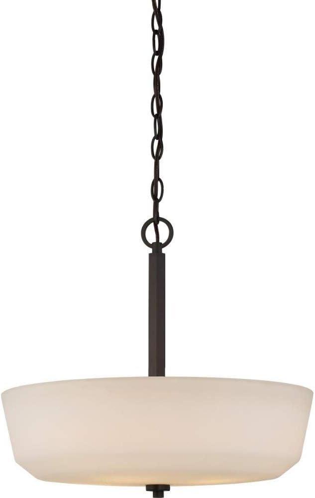 Nuvo Pendant Fixture,4L,White Glass,Bronze 60-5907