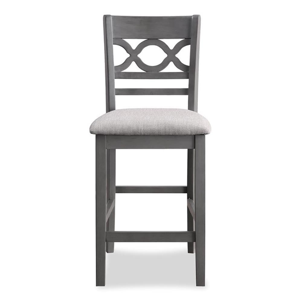 Gray Counter Height 5-Piece Dining Set with Round Table and 4 Chairs