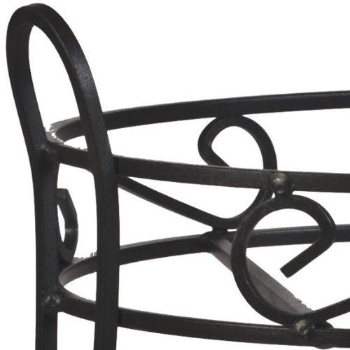 Elegant Canterbury Scroll 21" Black Steel Oval Plant Stand