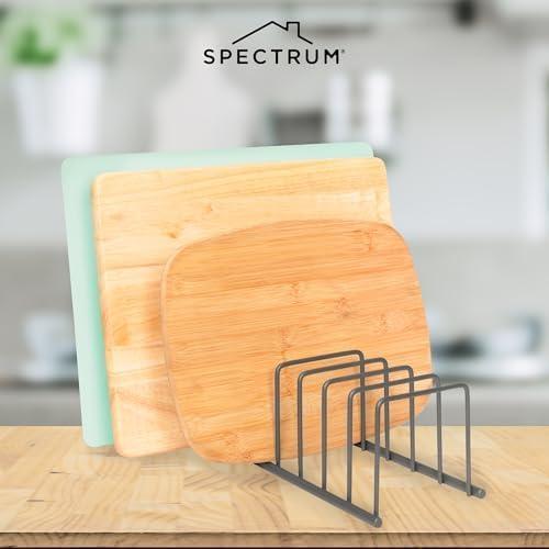 Spectrum Diversified Euro Kitchen Organizer for Plates, Cutting Boards Bakeware, Cooling, Pots & Pans, Serving Trays, Reusable Containers, and Lids Holder Rack, Industrial Gray