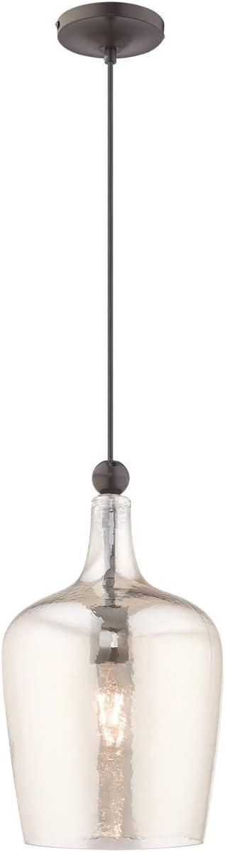 Livex Lighting Art Glass 1 - Light Pendant in  English Bronze