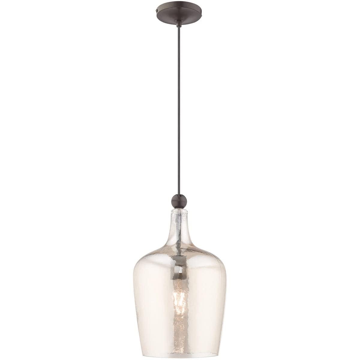 Livex Lighting Art Glass 1 - Light Pendant in  English Bronze