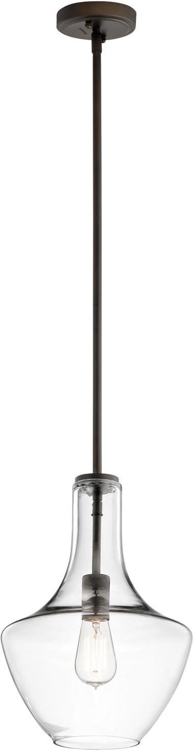 Kichler 42141Clr Everly 1 Light 11" Wide Pendant - Bronze