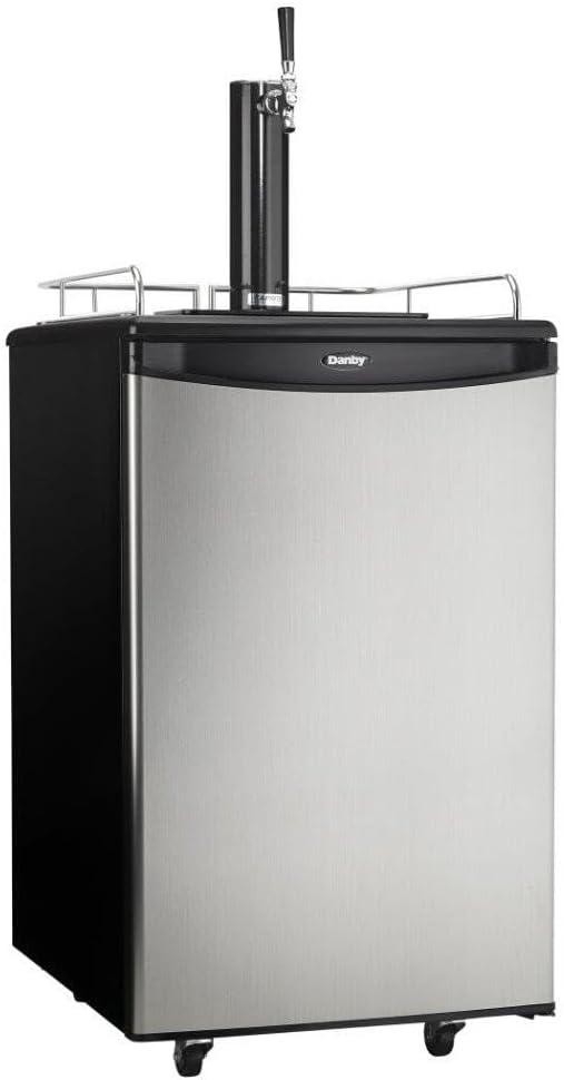 Danby Danby 5.4 Cubic Feet Silver Single Tap Half Barrel (Full Size) Freestanding Kegerator with Adjustable Temperature