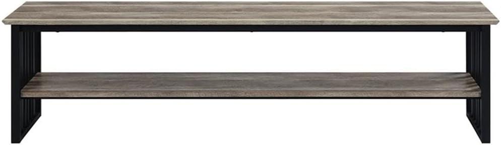 70" Zudora Tv Stand and Console Oak and Sandy Black Finish - Acme Furniture