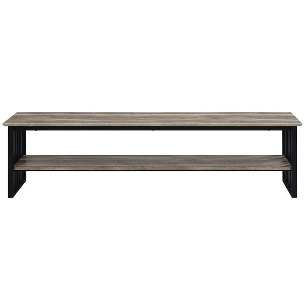 70" Zudora Tv Stand and Console Oak and Sandy Black Finish - Acme Furniture