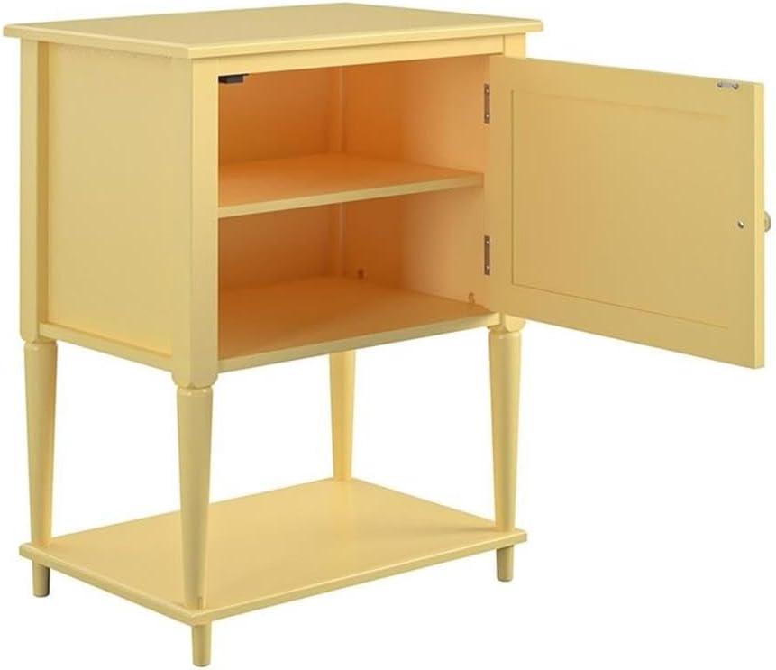 Yellow MDF Rectangular Accent Table with Storage