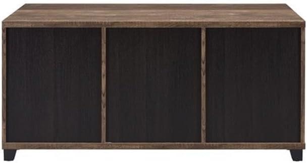 ACM-87955 - ACME Nineel Coffee Table, Obscure Glass, Rustic Oak & Black Finish