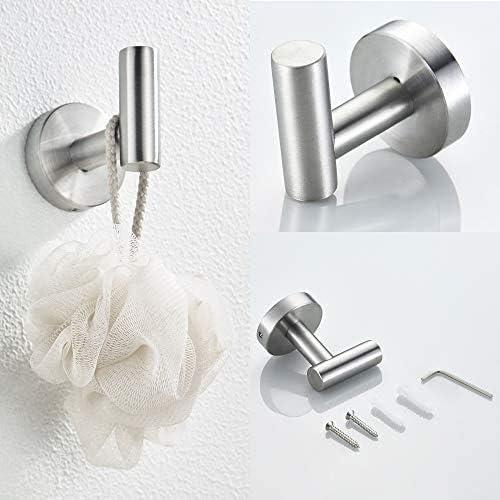 24 Inch Towel Bar Sets 4 Pieces Bathroom Kit Accessories Restroom Towel Ring Holder Toilet Paper Holder and Hook Set SUS 304 Stainless Steel Bathroom Hardware Heavy Duty Wall Mount (Brushed Silver)