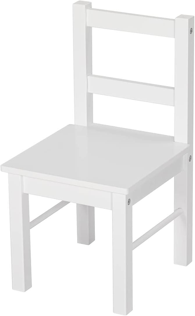 UTEX Child's Wooden Chair Pair for Play or Activity, Set of 2, White