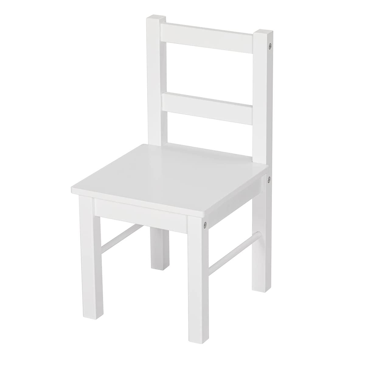 UTEX Child's Wooden Chair Pair for Play or Activity, Set of 2, White