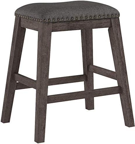 Signature Design by Ashley Caitbrook Rustic 24.4" Counter Height Upholstered Barstool, Set of 2
