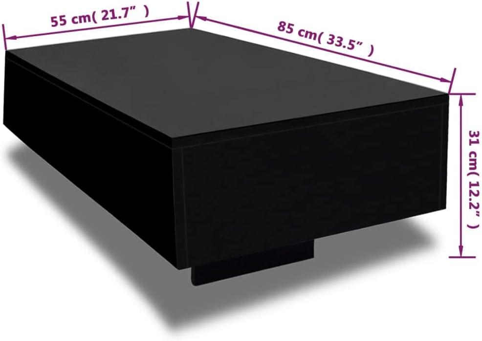 vidaXL Coffee Table High Gloss Black