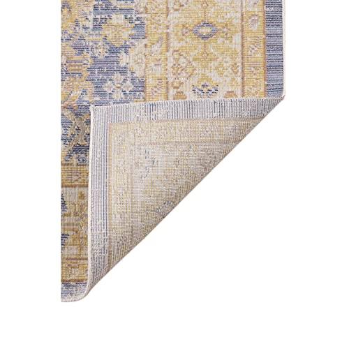 Loomed Vintage Light Blue Polyester 2'x3' Accent Rug