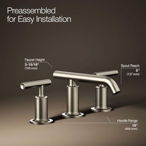 Purist® Widespread Bathroom Faucet with Drain Assembly