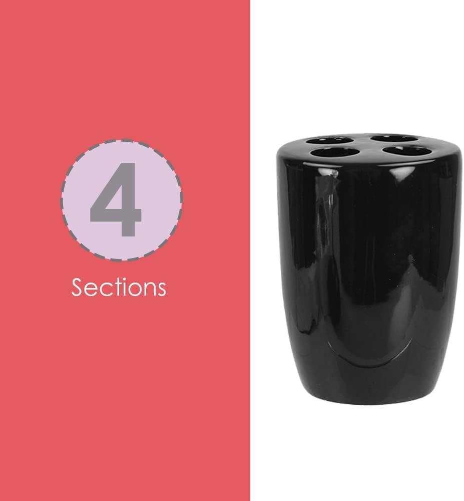 Black Polished Ceramic 4-Piece Bathroom Accessory Set