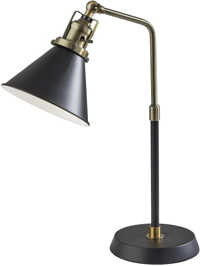 Simplee Adesso Arthur Desk Lamp Black & Antique Brass Metal