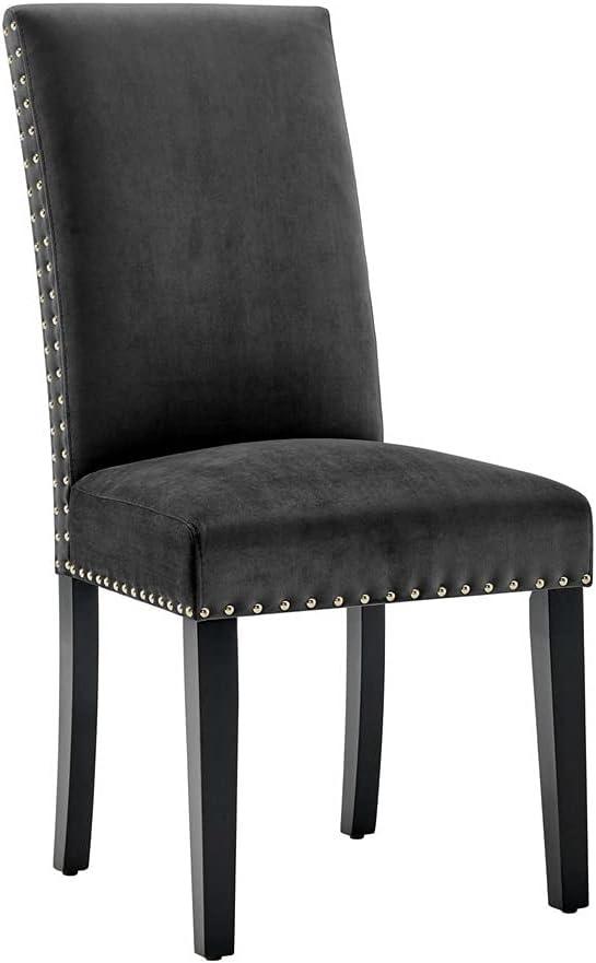 Modway Silver Orchid Lind Velvet Nailhead Trim Dining Side Chairs