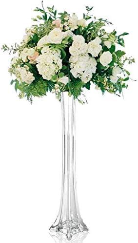 WGV Clear Eiffel Tower Vase - 1.5" Wide x 24" Height, Good quality, Heavy Weighted Base - 1 Pc