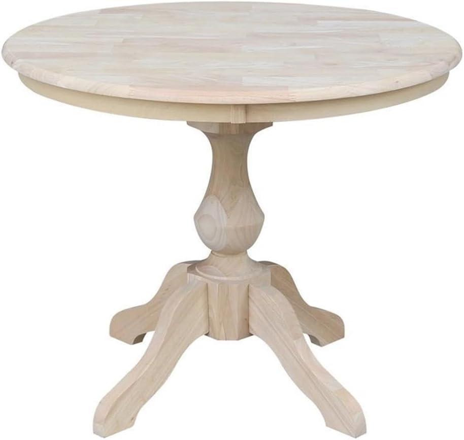 International Concepts 36" Round Top Pedestal Table-28.9" H, Unfinished