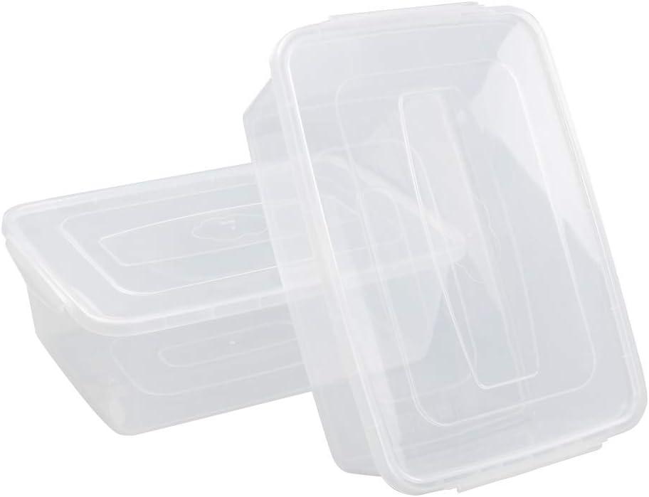 Clear Stackable Plastic Storage Boxes with Lids, 16 Quart, 2-Pack