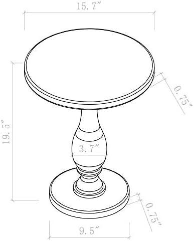 Clear Acrylic Round End Table with Solid Post