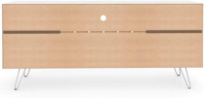 Manhattan Comfort 216BMC6 Baxter Mid-Century- Modern TV Stand with Wine Rack in White, 23.03 x 53.54 x 14.17 in.